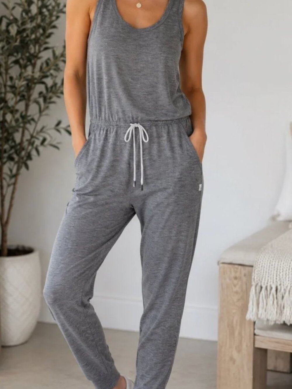 Vuori Women’s Lux Gray Performance Jumpsuit